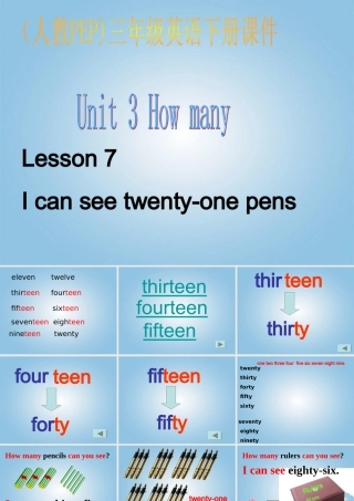 三年级英语下册 Unit 3 Lesson 7(1)课件 人教PEP