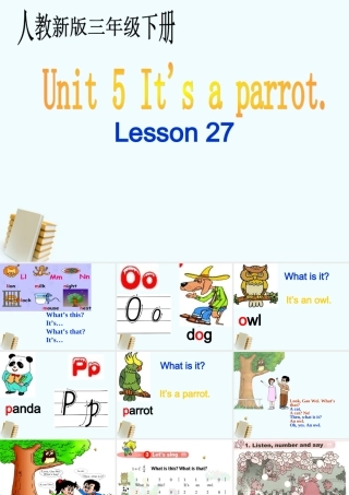 三年级英语下册 Unit 3 Lesson27课件 人教新版