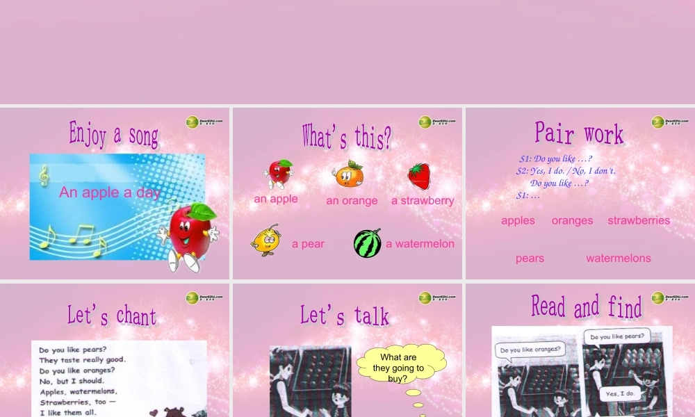 三年级英语下册 Unit5 Do you like pears第二课时课件 人教PEP（标准版）