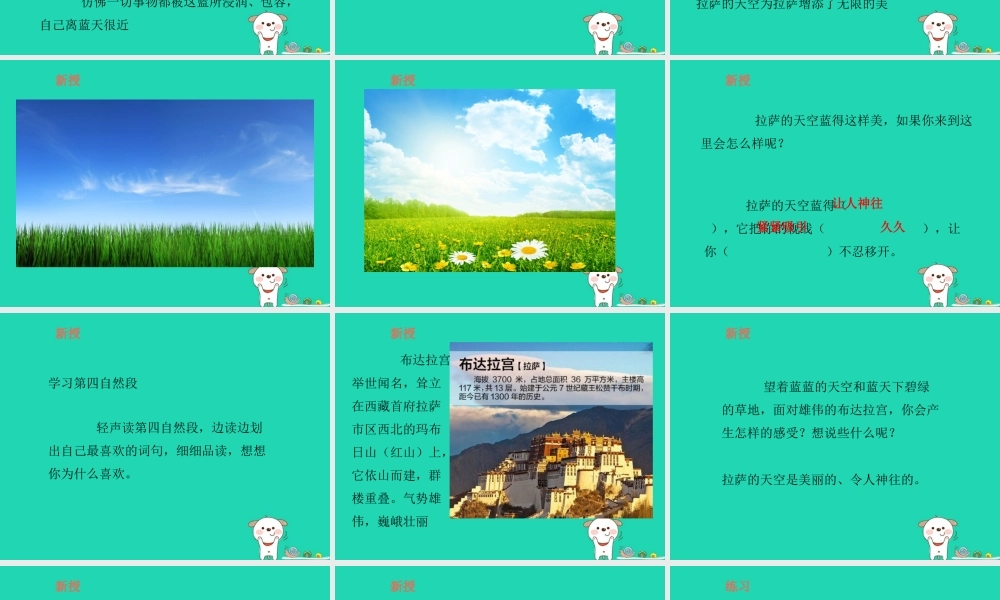 三年级语文上册 第2单元 7拉萨的天空（第2课时）课件 苏教版-苏教版小学三年级上册语文课件