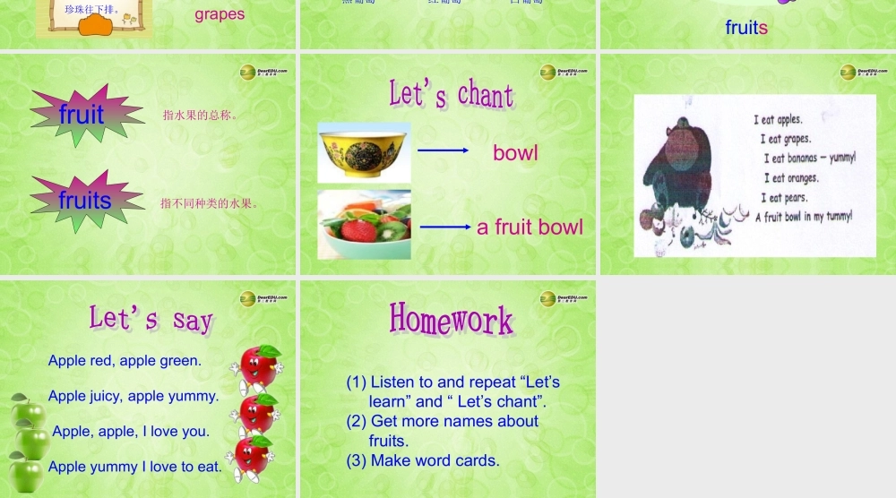 三年级英语下册 Unit5 Do you like pears第四课时课件 人教PEP（标准版）