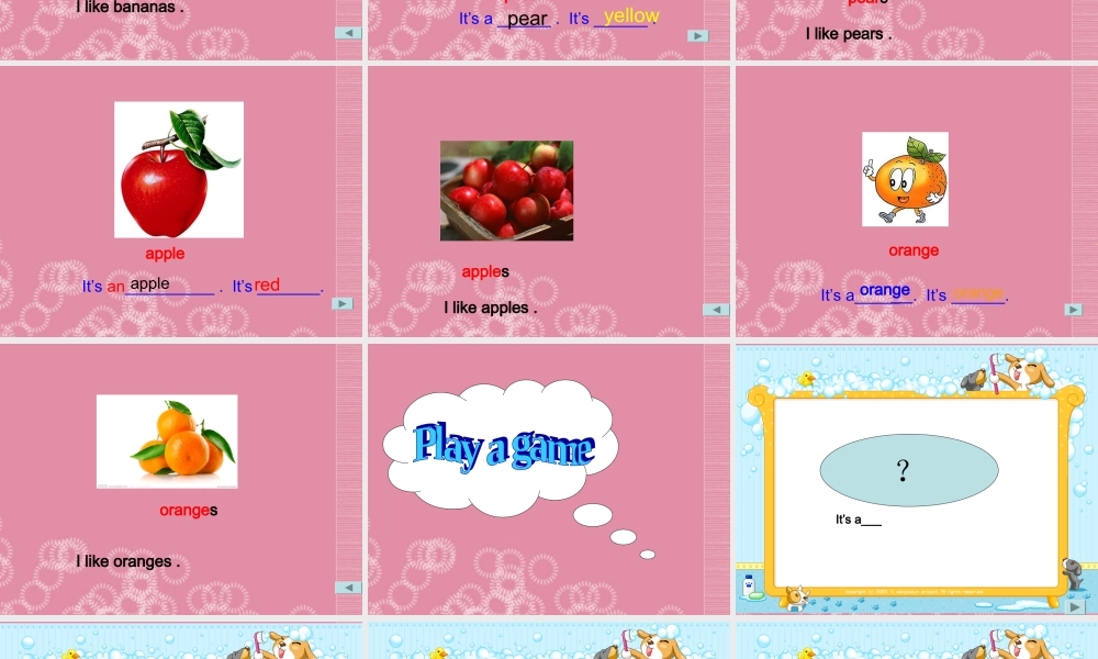 三年级英语下册 Unit 4 Do you like pears Part A 2课件 人教PEP