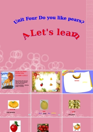 三年级英语下册 Unit 4 Do you like pears Part A 2课件 人教PEP