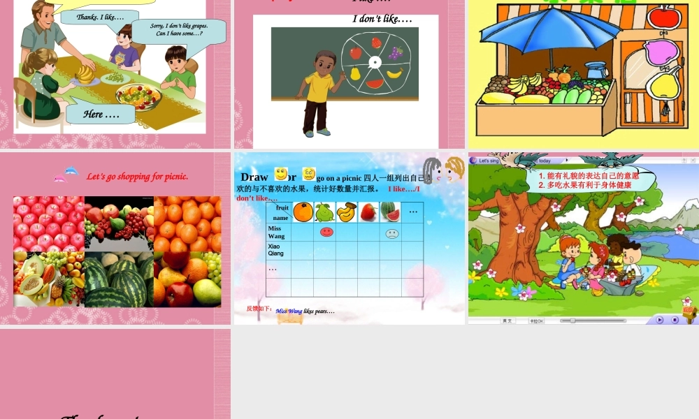 三年级英语下册 Unit 4 Do you like pears Part B课件 人教PEP