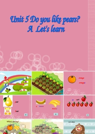 三年级英语下册 Unit 4 Do you like pears课件 人教PEP