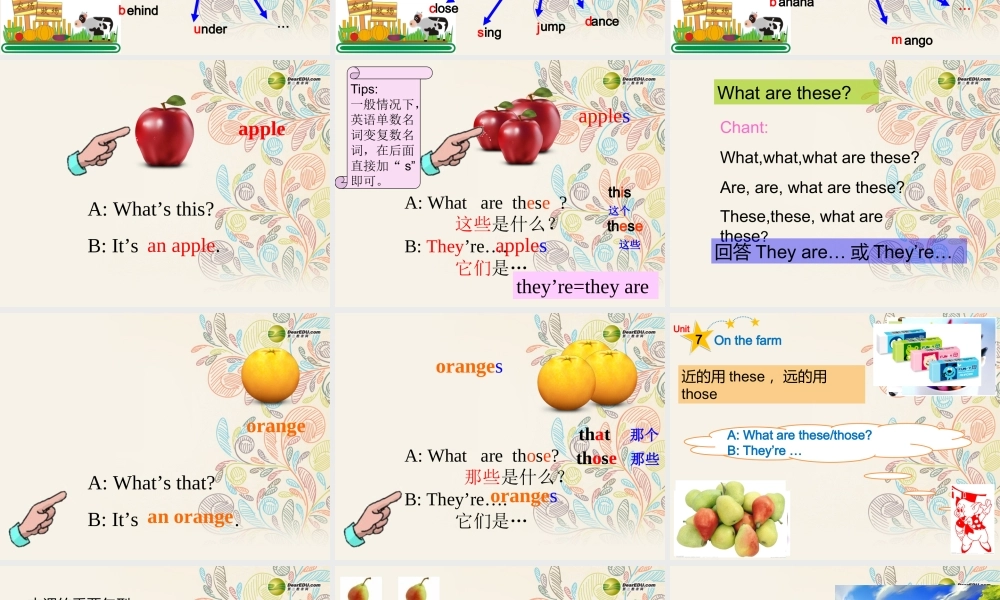 三年级英语下册 Unit7 On the farm课件 牛津译林版