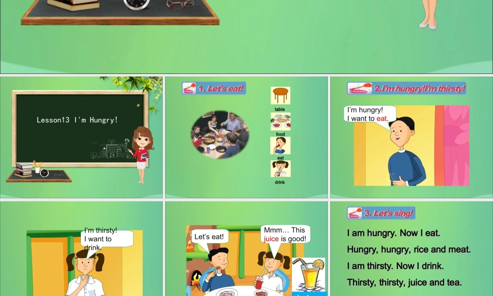 三年级英语下册 Unit 3 Food and Meals Lesson 13 I’m Hungry课件 冀教版（三起）-冀教版小学三年级下册英语课件