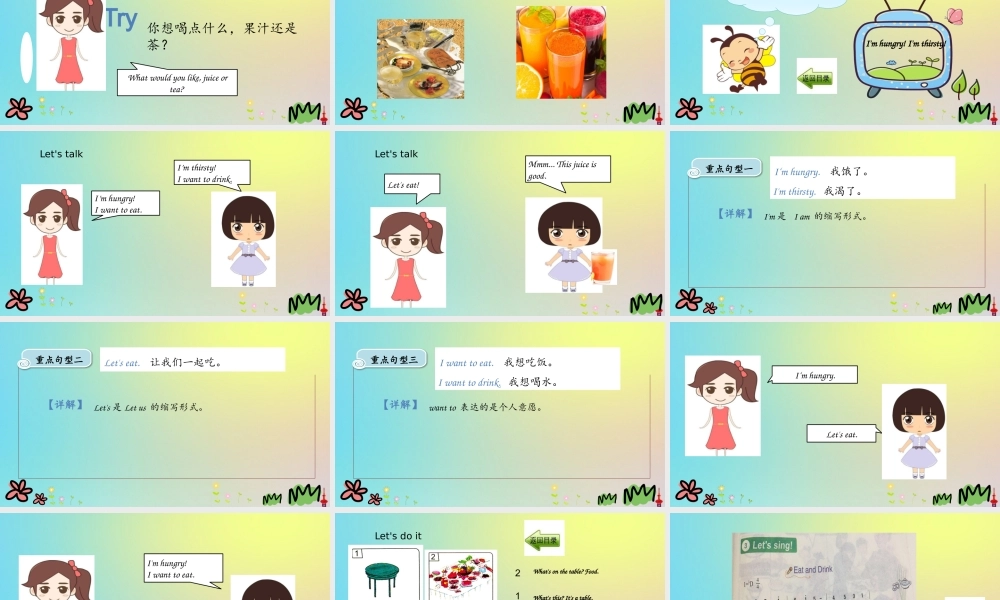 三年级英语下册 Unit 3 Food and Meals Lesson 13 I’m Hungry课件 冀教版（三起）-冀教级下册英语课件