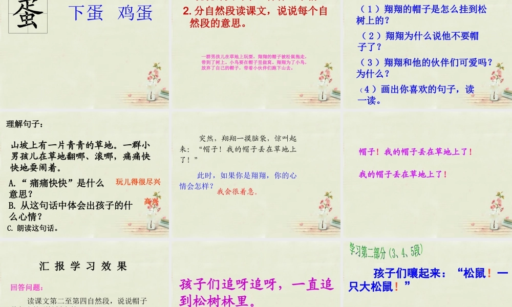 三年级语文上册 第2课 帽子和鸟窝课件 语文S版