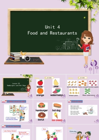 三年级英语下册 Unit 4 Food and Restaurants Lesson 20 Hamburgers and Hot Dogs课件 冀教版（三起）-冀教版小学三年级下册英语课件