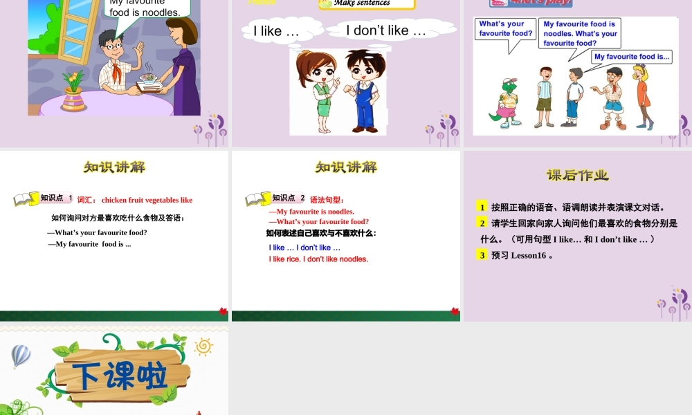 三年级英语下册 Unit 3 Food and Meals Lesson 15 What’s Your Favourite Food课件 冀教版（三起）-冀教版小学三年级下册英语课件