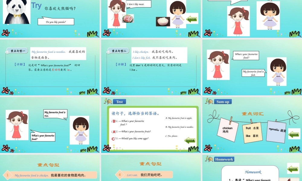 三年级英语下册 Unit 3 Food and Meals Lesson 15 What’s Your Favourite Food课件 冀教版（三起）-冀教级下册英语课件