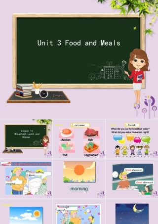 三年级英语下册 Unit 3 Food and Meals Lesson 16 Breakfast，Lunch and Dinner课件 冀教版（三起）-冀教版小学三年级下册英语课件