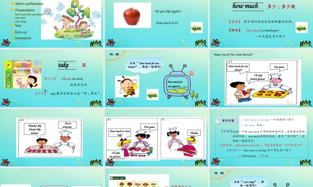 三年级英语下册 Unit 4 Food and Restaurants Lesson 22 How Much Is It课件 冀教版（三起）-冀教级下册英语课件