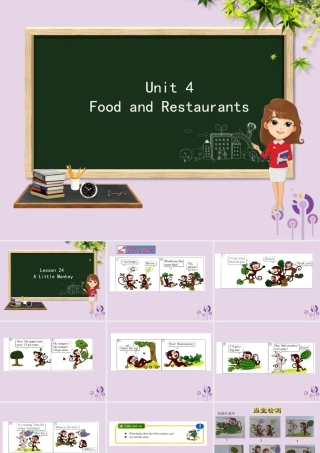 三年级英语下册 Unit 4 Food and Restaurants Lesson 24 Alittle Monkey课件 冀教版（三起）-冀教版小学三年级下册英语课件
