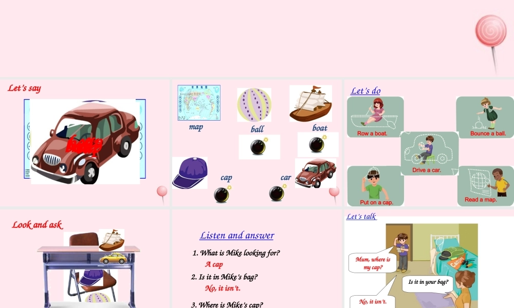 三年级英语下册 Unit 4 Where is my car B Let's talk Let's play教学课件 人教PEP-人教PEP小学三年级下册英语课件