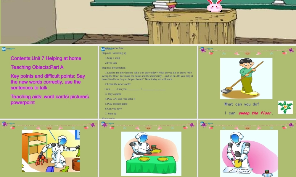 三年级英语下册《Unit 7 Helping at home》课件3 深港朗文版