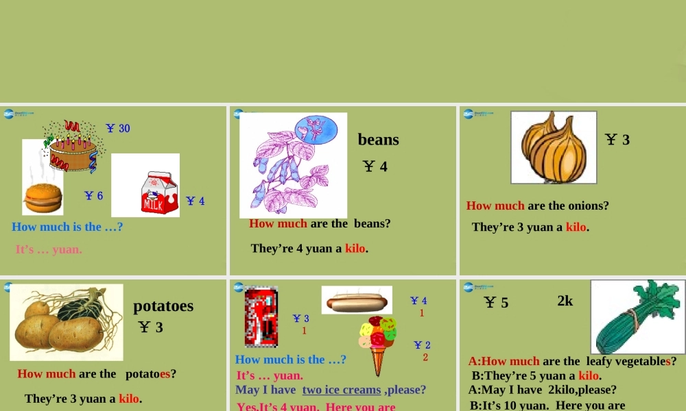 三年级英语下册《Unit 8 At the market》课件3 深港朗文版