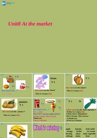 三年级英语下册《Unit 8 At the market》课件3 深港朗文版