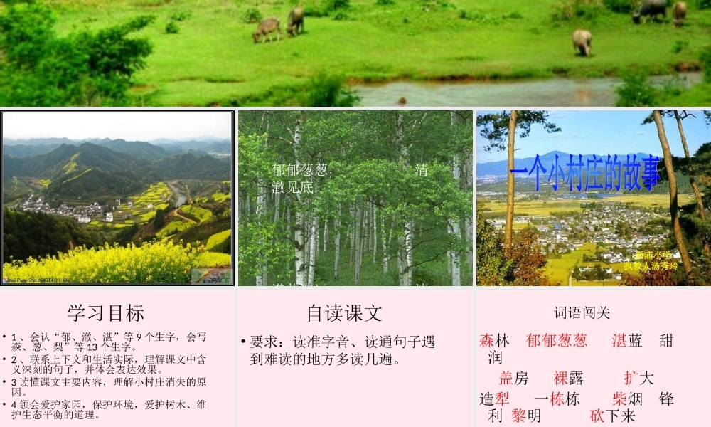 三年级语文上册 第七单元 27《一个小村庄的故事》名师课件 鲁教版-鲁教版小学三年级上册语文课件