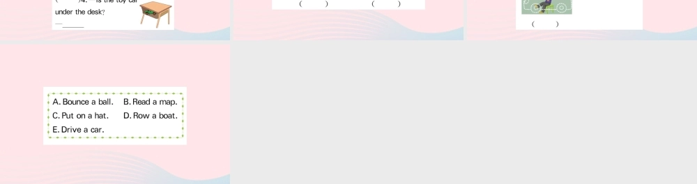 三年级英语下册 Unit 4 Where is my car Part B作业课件 人教PEP版-人教PEP小学三年级下册英语课件