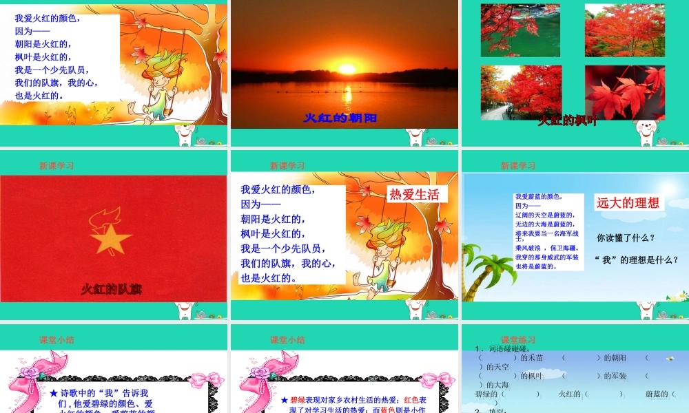 三年级语文上册 1《色彩》爱什么颜色（第1课时）课件 北师大版-北师大版小学三年级上册语文课件