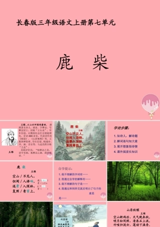 三年级语文上册 第七单元 鹿柴课件1 长春版-长春版小学三年级上册语文课件