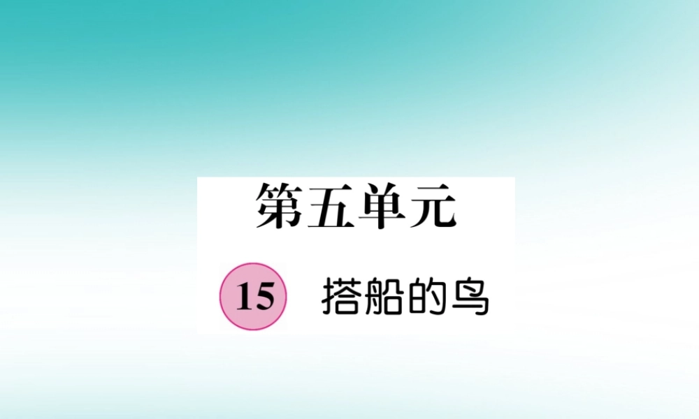 三年级语文上册 第5单元 15 搭船的鸟课件 新人教版-新人教版小学三年级上册语文课件