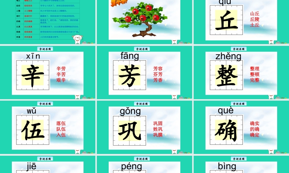 三年级语文上册 2《汉语家园》汉字家园②教学课件 长春版