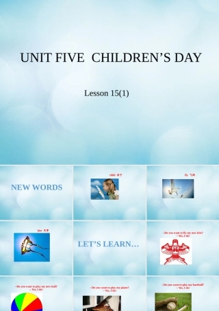 三年级英语下册 Unit 5 Children’s Day Lesson 15课件 北京课改版-北京课改版小学三年级下册英语课件