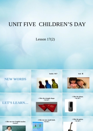三年级英语下册 Unit 5 Children’s Day Lesson 17课件 北京课改版-北京课改版小学三年级下册英语课件