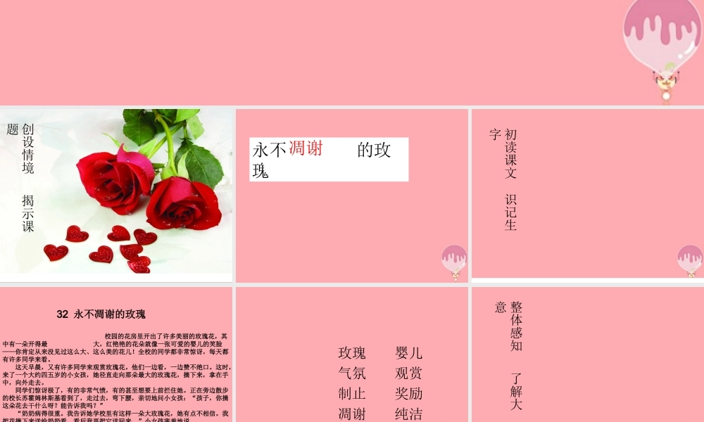 三年级语文上册 第七单元 永不凋谢的玫瑰课件2 西师大版-西师大版小学三年级上册语文课件