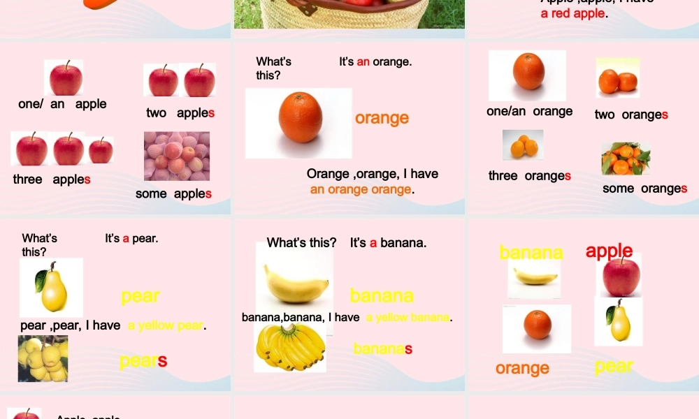 三年级英语下册 Unit 5 Do you like pears A Let's learn教学课件 人教PEP-人教PEP小学三年级下册英语课件