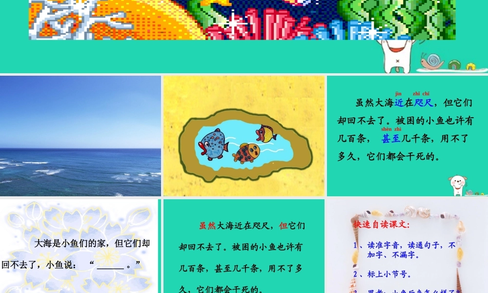 三年级语文上册 第一单元 3《这条小鱼在乎》教学课件2 鄂教版-鄂教版小学三年级上册语文课件