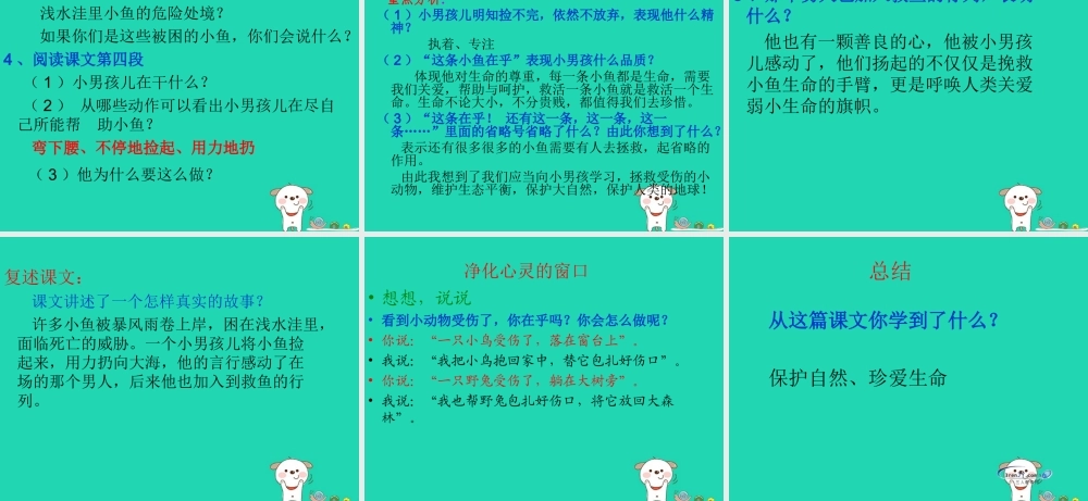 三年级语文上册 第一单元 3《这条小鱼在乎》教学课件3 鄂教版-鄂教版小学三年级上册语文课件