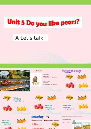三年级英语下册 Unit 5 Do you like pears A Let's talk教学课件 人教PEP-人教PEP小学三年级下册英语课件