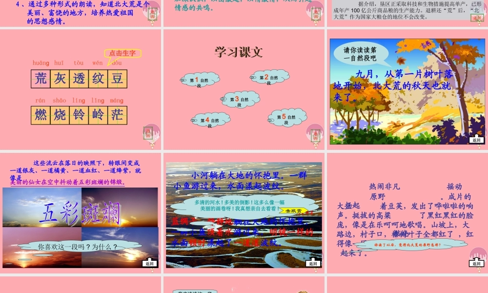 三年级语文上册 第5课 北大荒的秋天课件 苏教版-苏教版小学三年级上册语文课件
