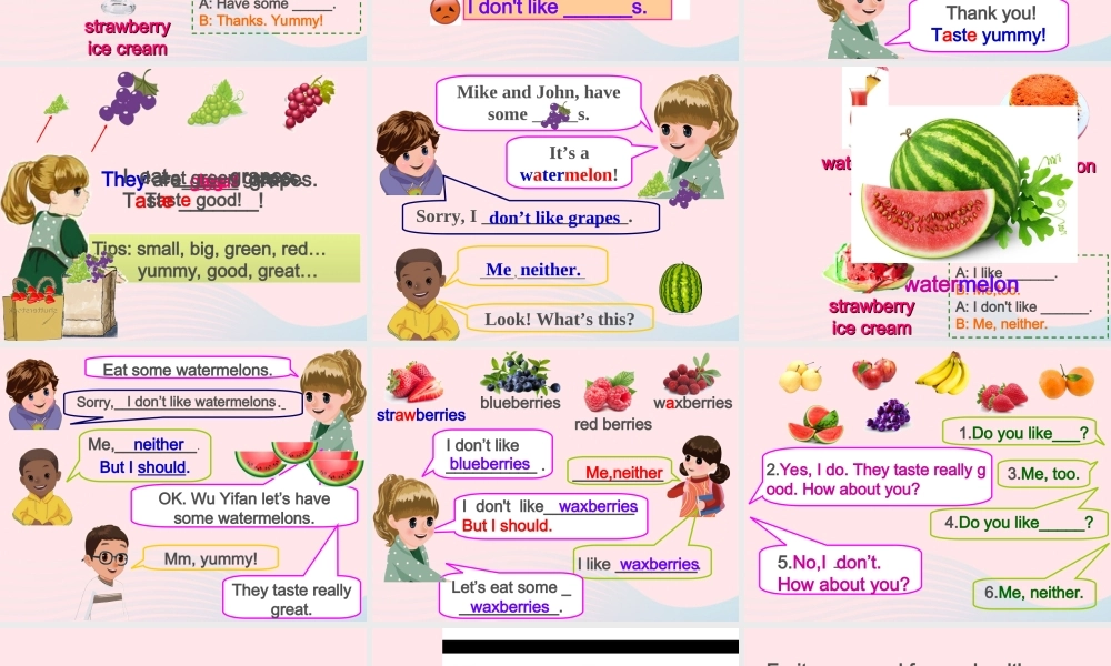 三年级英语下册 Unit 5 Do you like pears B Let's learn教学课件 人教PEP-人教PEP小学三年级下册英语课件