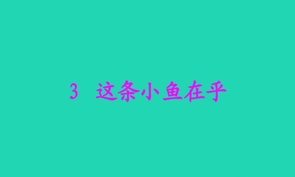 三年级语文上册 第一单元 3这条小鱼在乎课件 鄂教版-鄂教版小学三年级上册语文课件