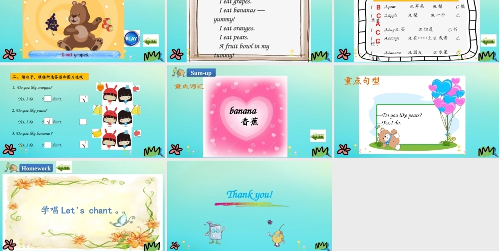 三年级英语下册 Unit 5 Do you like Pears Part A（第2课时）课件 人教PEP版-人教PEP小学三年级下册英语课件