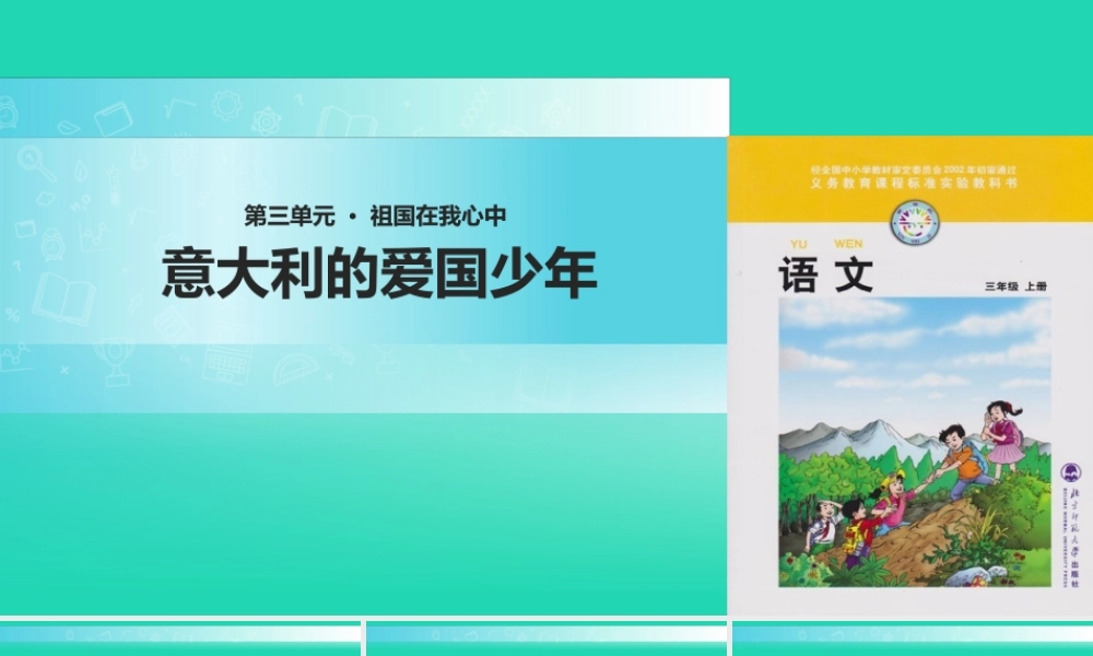 三年级语文上册 3《祖国在我心中》意大利的爱国少年课件2 北师大版-北师大版小学三年级上册语文课件