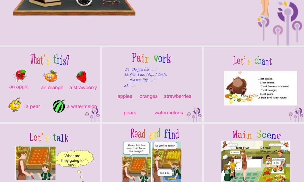 三年级英语下册 Unit 5 Do you like pears（第2课时）课件 人教PEP版-人教PEP小学三年级下册英语课件