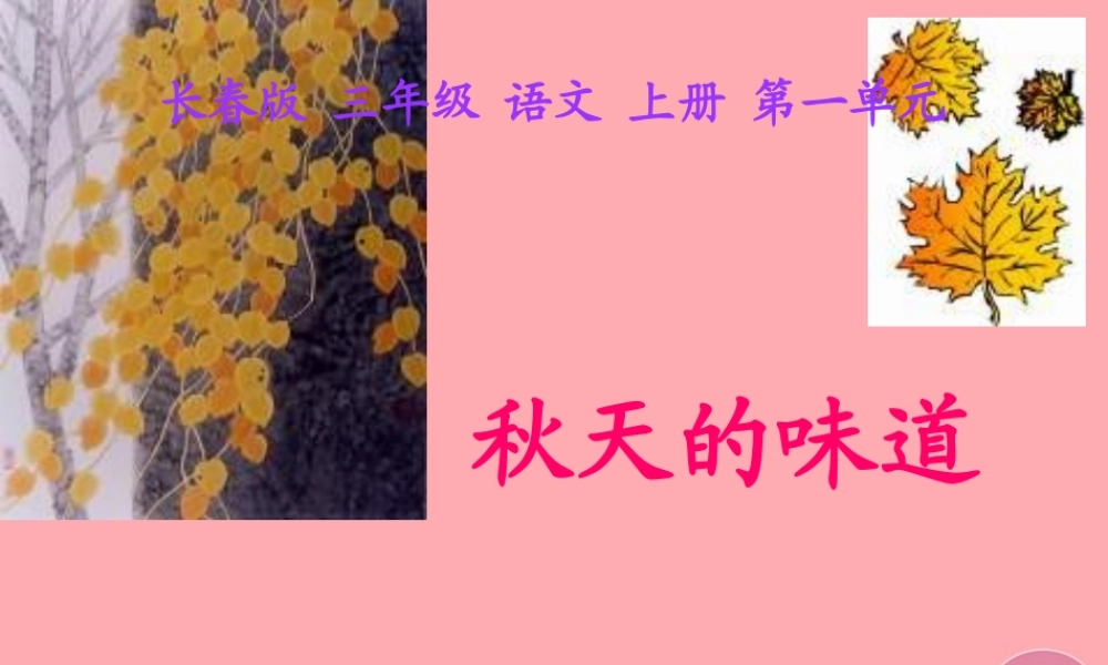 三年级语文上册 第一单元 秋天的味道课件1 长春版-长春版小学三年级上册语文课件