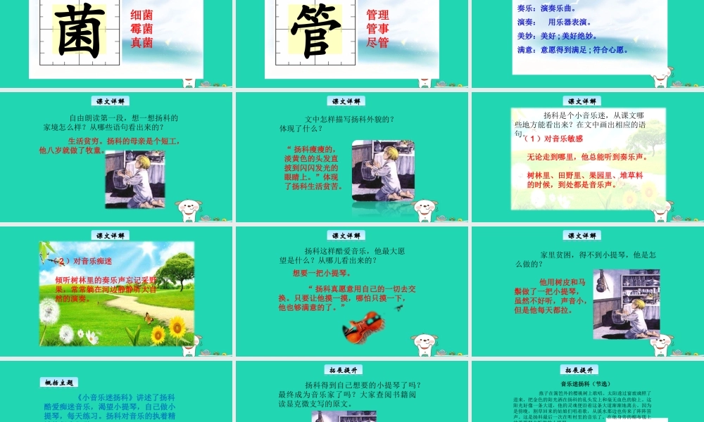 三年级语文上册 5《美好的愿望》小音乐迷扬科教学课件 长春版