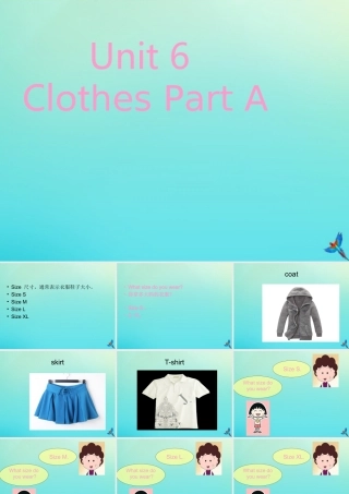 三年级英语下册 Unit 6 Clothes（1）Part A课件1 闽教版（三起）-闽教版小学三年级下册英语课件