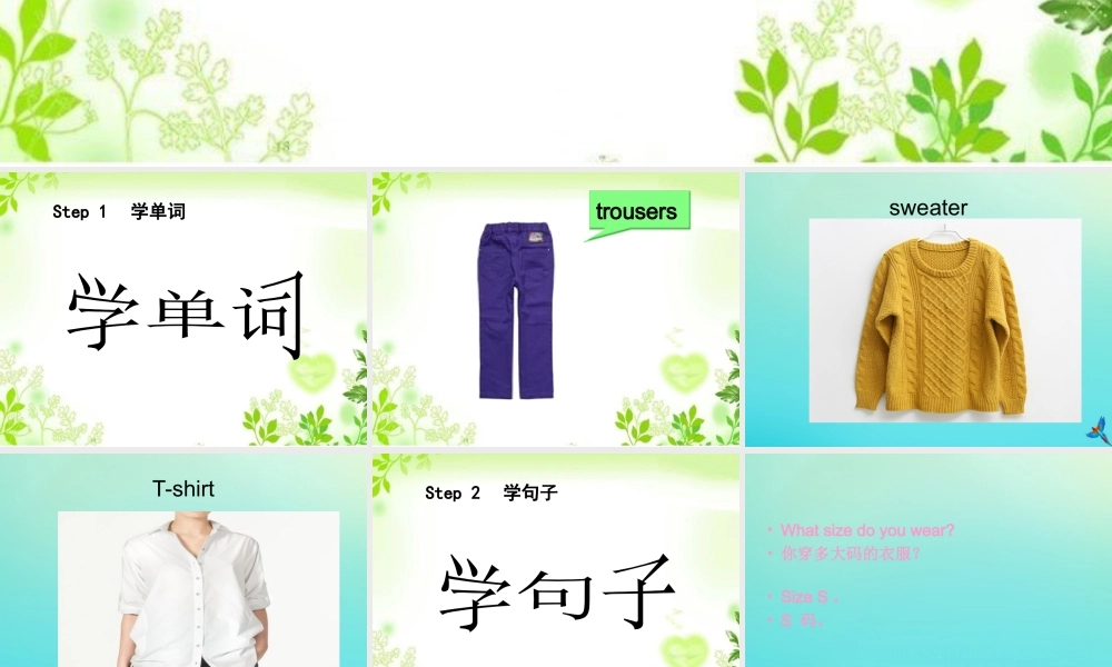 三年级英语下册 Unit 6 Clothes（1）Part A课件2 闽教版（三起）-闽教版小学三年级下册英语课件
