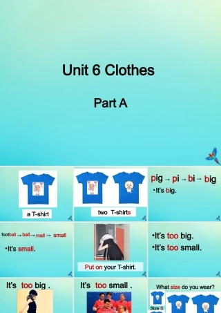 三年级英语下册 Unit 6 Clothes（1）Part A课件3 闽教版（三起）-闽教版小学三年级下册英语课件