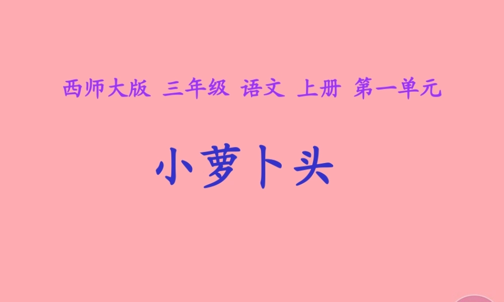 三年级语文上册 第一单元 小萝卜头课件1 西师大版-西师大版小学三年级上册语文课件
