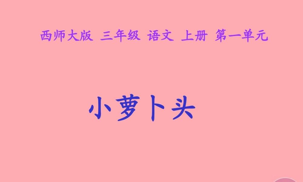 三年级语文上册 第一单元 小萝卜头课件2 西师大版-西师大版小学三年级上册语文课件