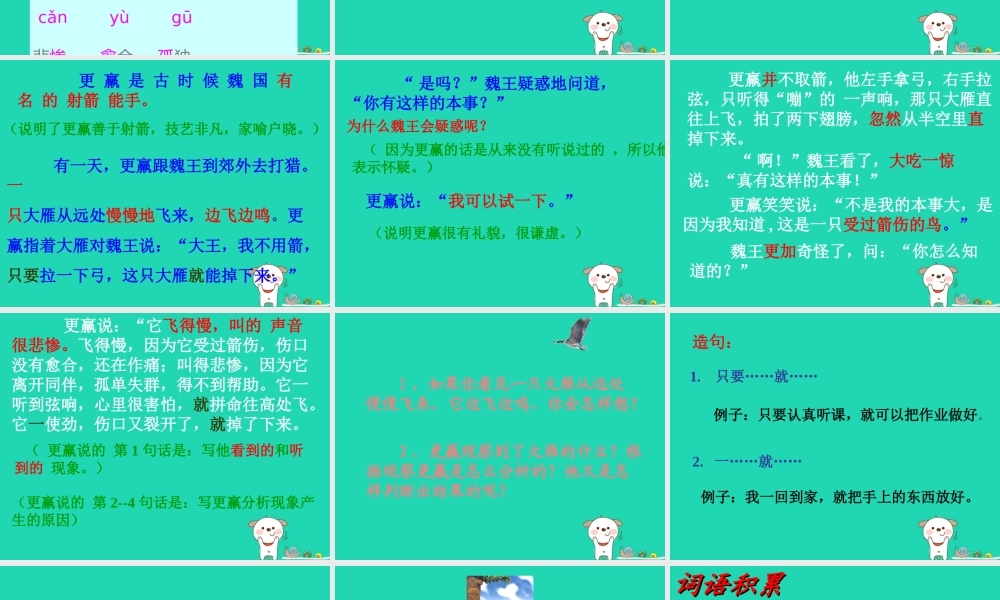 三年级语文上册 5《鸟儿》惊弓之鸟课件 北师大版